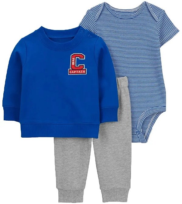 CONJUNTO 3 PEÇAS CARTER'S - CAPITÃO AZUL - MENINO