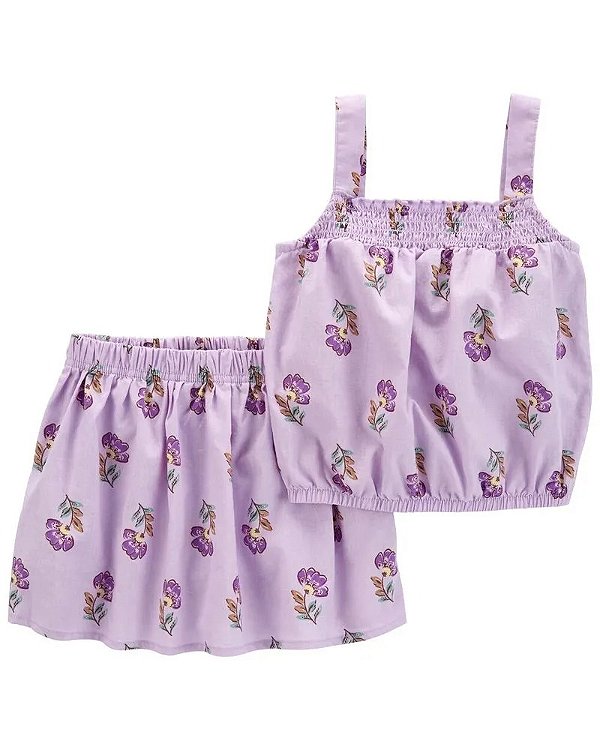 CONJUNTO VERÃO 2 PEÇAS CARTER'S - FLORES LILÁS - MENINA