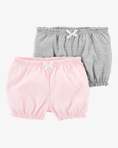 KIT 2 BERMUDAS CARTER'S - ROSA E CINZA - MENINA