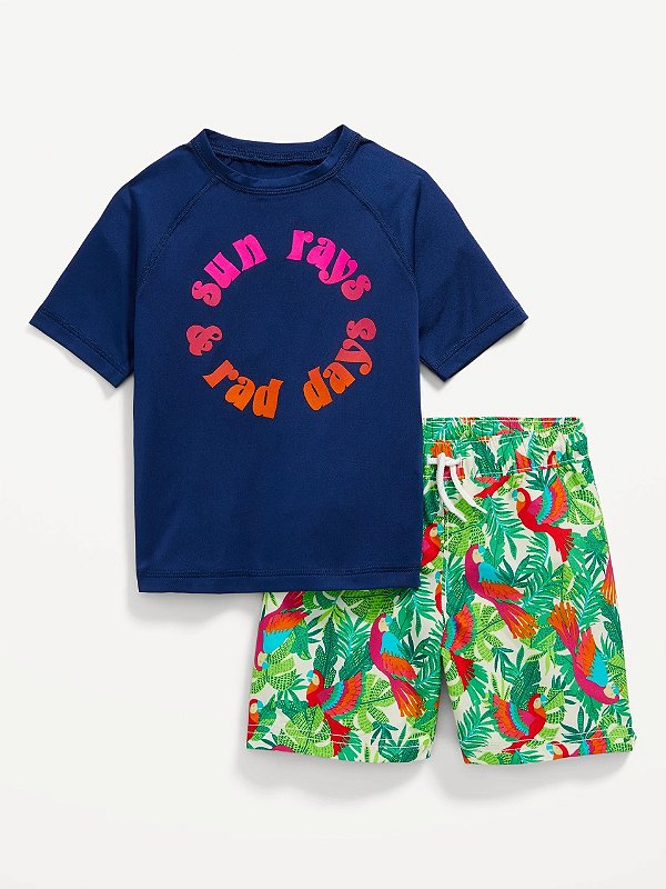 MODA PRAIA OLD NAVY - SUN RAYS AZUL - PROTEÇÃO UV50+ - MENINO