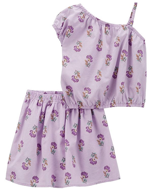 CONJUNTO VERÃO 2 PEÇAS CARTER'S - FLORES LILÁS - MENINA