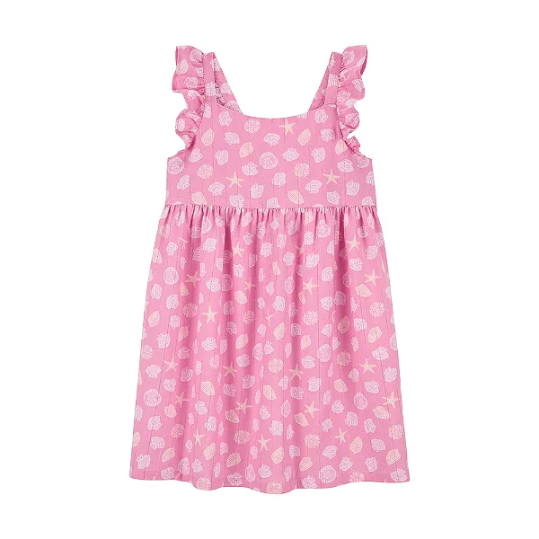 VESTIDO OSHKOSH - FUNDO DO MAR ROSA - MENINA
