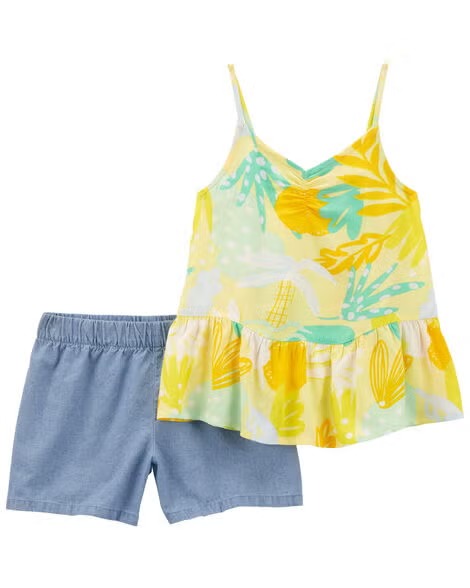 CONJUNTO VERÃO 2 PEÇAS CARTER'S - FLORAL AMARELO - MENINA