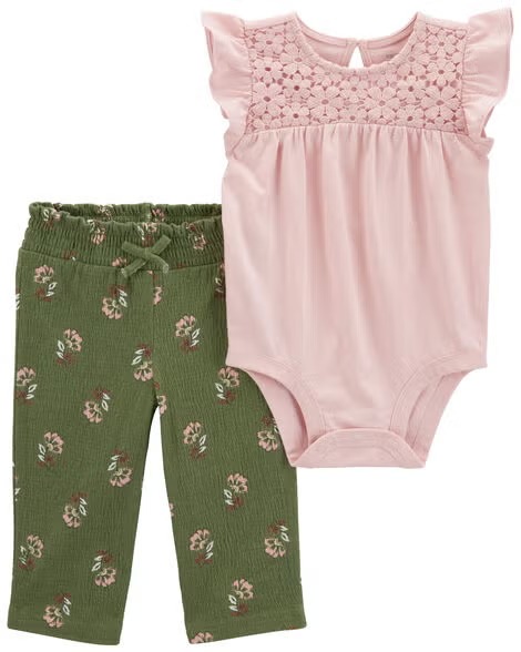 CONJUNTO 2 PEÇAS CARTER'S - FLORES ROSA - MENINA