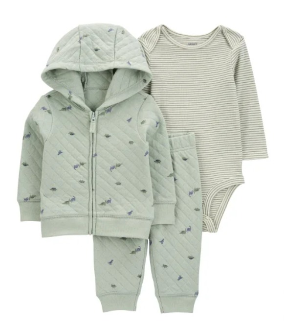 CONJUNTO 3 PEÇAS CARTER'S - DINO VERDE - MENINO