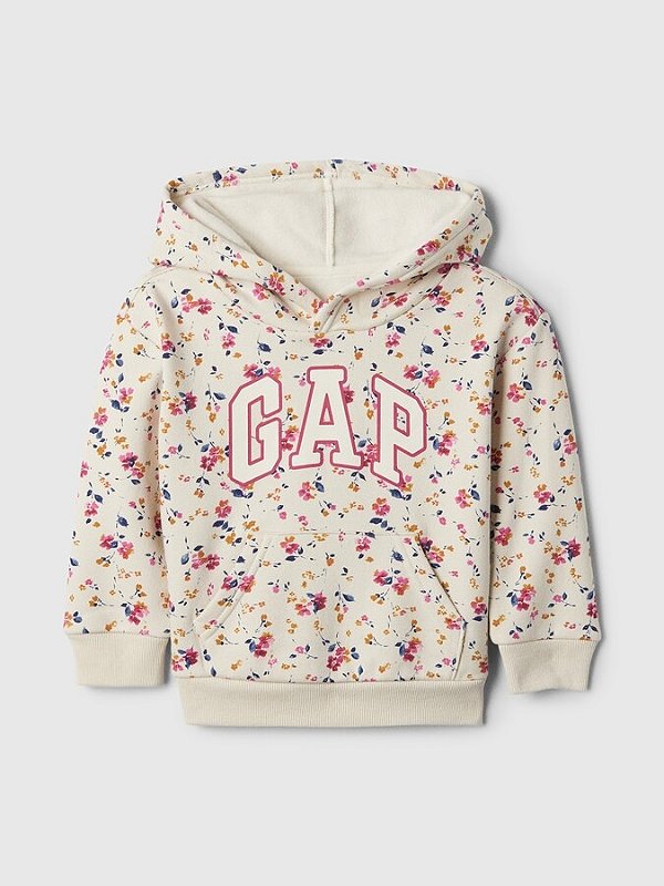 MOLETOM FLANELADO GAP - LOGO FLORAL - MENINA