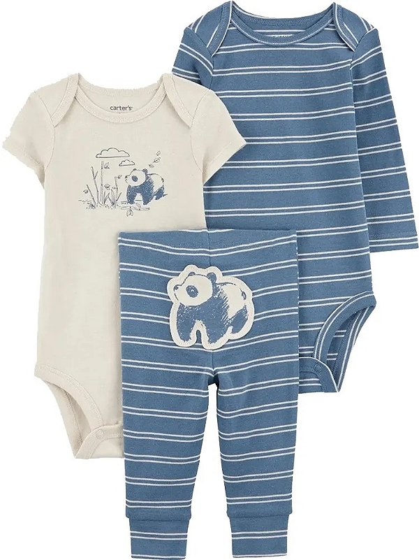 CONJUNTO 3 PEÇAS CARTER'S - PANDINHA - MENINO