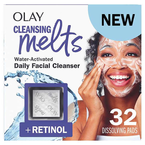 LENÇOS FACIAIS OLAY P&G CLEANSING MELTS COM RETINOL - CUIDADO DIÁRIO (32 dissolving pads)