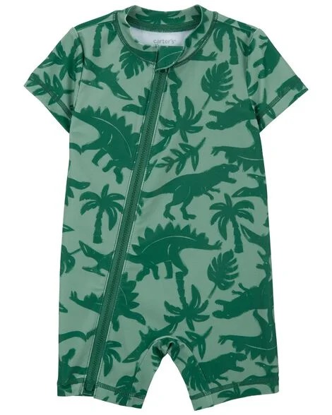 MODA PRAIA CARTERS - DINO VERDE - PROTEÇÃO UV50+ - MENINO