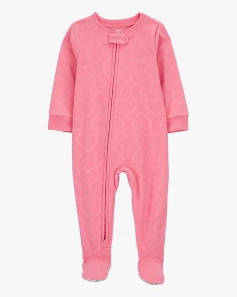MACACÃO FLEECE CARTER'S - CORAÇÃO ROSA - MENINA
