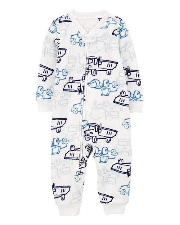 MACACÃO FLEECE CARTER'S - TRATORZINHO BRANCO - MENINO