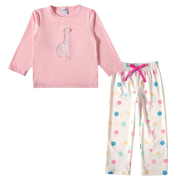 PIJAMA TÉRMICO 2 PEÇAS TODDLER TIP TOP  - GIRAFA - MENINA