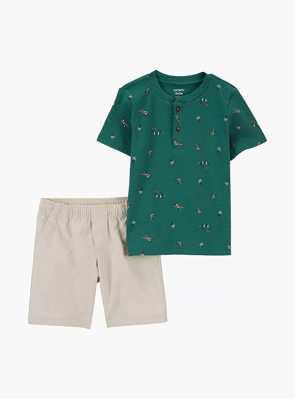 CONJUNTO VERÃO 2 PEÇAS CARTER'S - SAFARI VERDE - MENINO