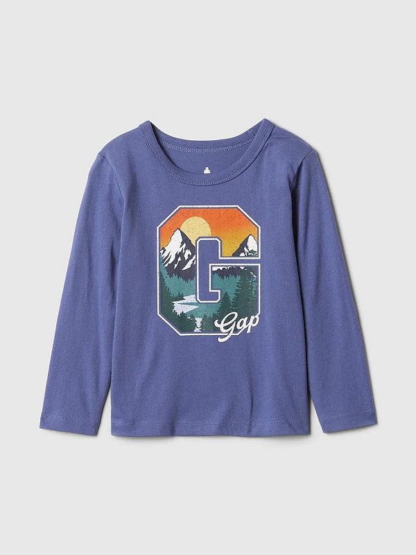 CAMISETA MANGA LONGA GAP - MONTANHAS - MENINO