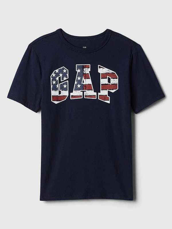 CAMISETA MANGA CURTA GAP - LOGO EUA - MENINO