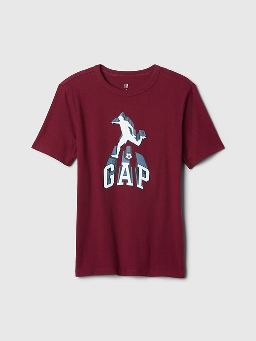 CAMISETA MANGA CURTA GAP KIDS - FUTEBOL BORDÔ  - MENINO