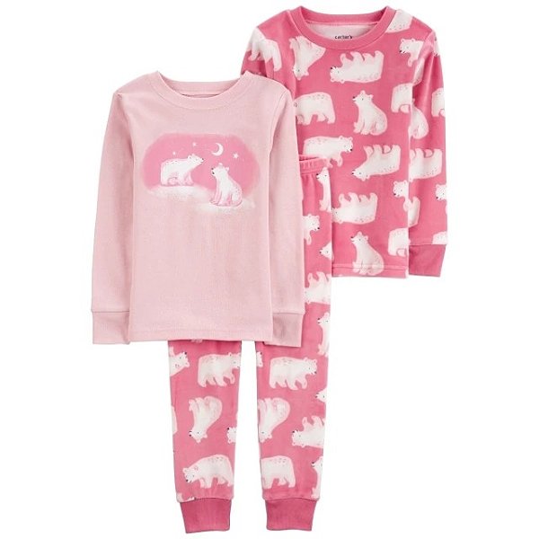 KIT PIJAMA PURELYSOFT 3 PEÇAS CARTER'S - URSO POLAR - MENINA
