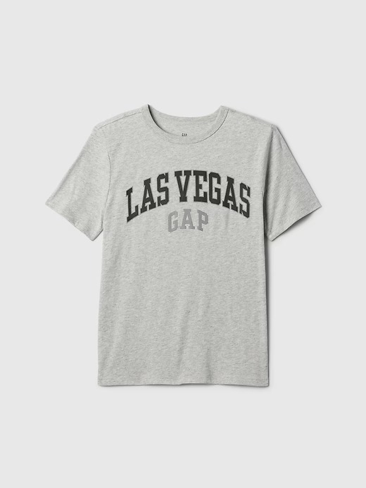 CAMISETA MANGA CURTA GAP KIDS - LAS VEGAS CINZA - MENINO