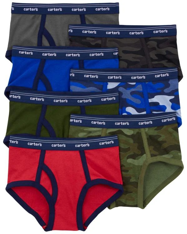 KIT 7 CUECAS CARTER'S - LISA E CAMUFLADA - MENINO