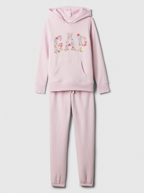 CONJUNTO FLANELADO 2 PEÇAS GAP KIDS - FLORAL ROSA - MENINA