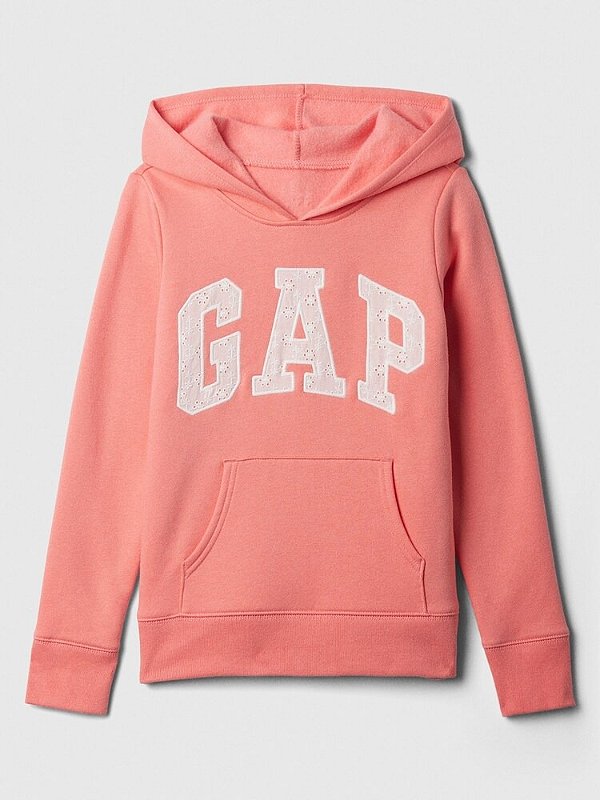 MOLETOM FLANELADO GAP KIDS - LOGO ROSA - MENINA