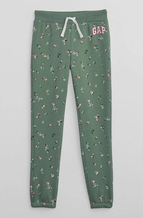 CALÇA MOLETOM GAP - FLORAL VERDE - MENINA