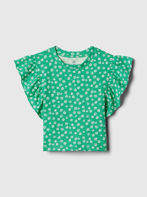 CAMISETA MANGA CURTA GAP - FLORAL VERDE - MENINA