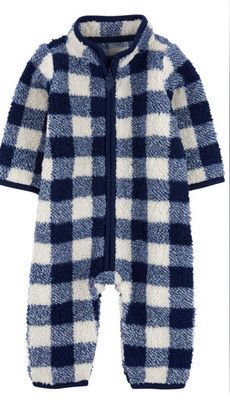 MACACÃO SHERPA CARTER'S - XADREZ AZUL - MENINO