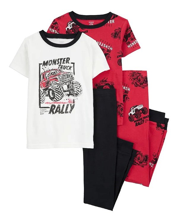 PIJAMA 4 PEÇAS CARTER'S - MONSTER TRUCK - MENINO