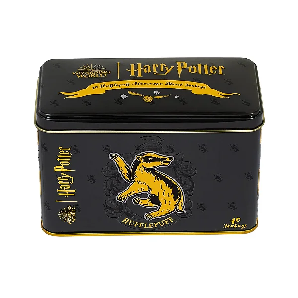 CAIXA DE CHÁ INGLÊS - HARRY POTTER  HUFFLEPUFF- 40 SACHÊS
