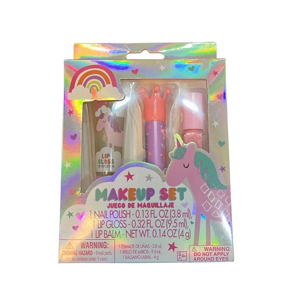 KIT MAQUIAGEM INFATIL 3 PEÇAS AMSCAN - UNICÓRNIO - MENINA