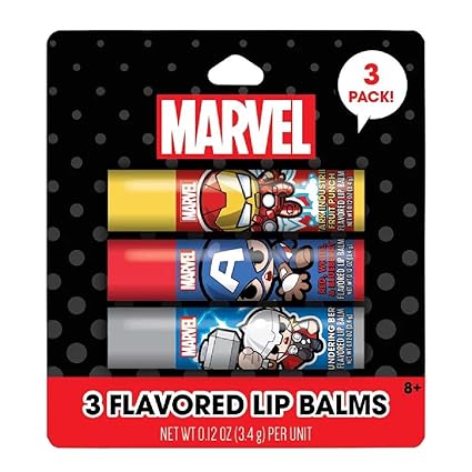 LIP BALM PROTETOR LABIAL MARVEL - 3 UNIDADES