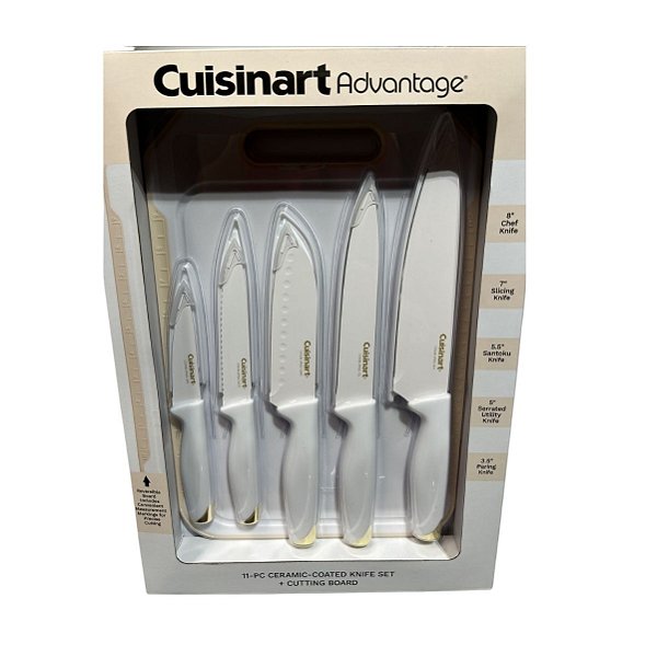 CONJUNTO DE FACAS E TÁBUA COM REVESTIMENTO CERÂMICO - CUISINART ADVANTAGE