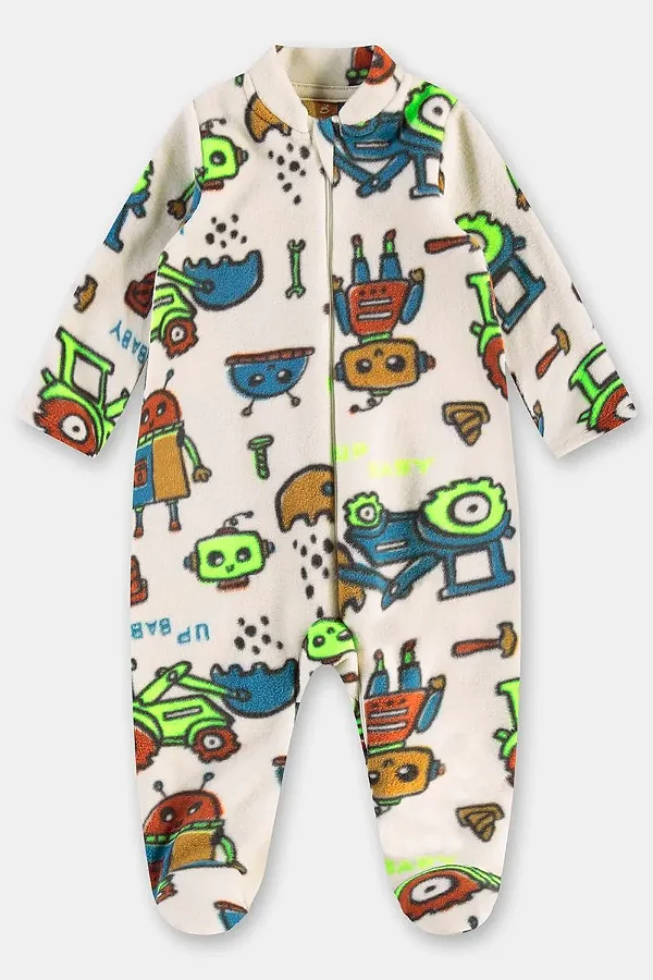 MACACÃO FLEECE UP BABY - ROBÔ E TRATOR - MENINO
