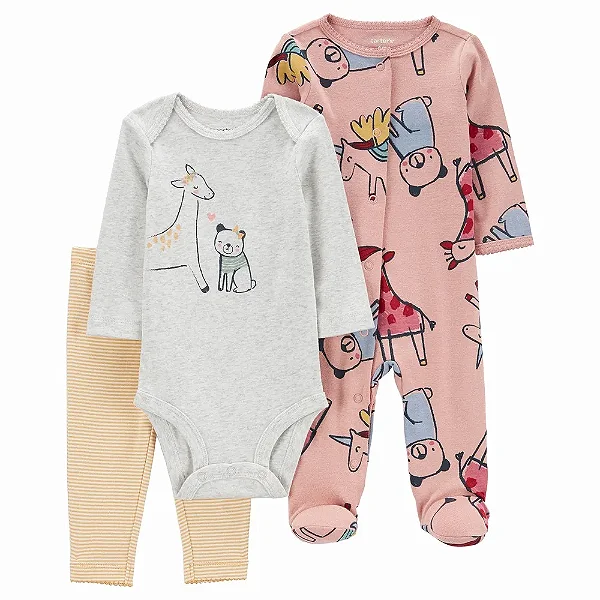 CONJUNTO 3 PEÇAS CARTER'S - GIRAFA - MENINA