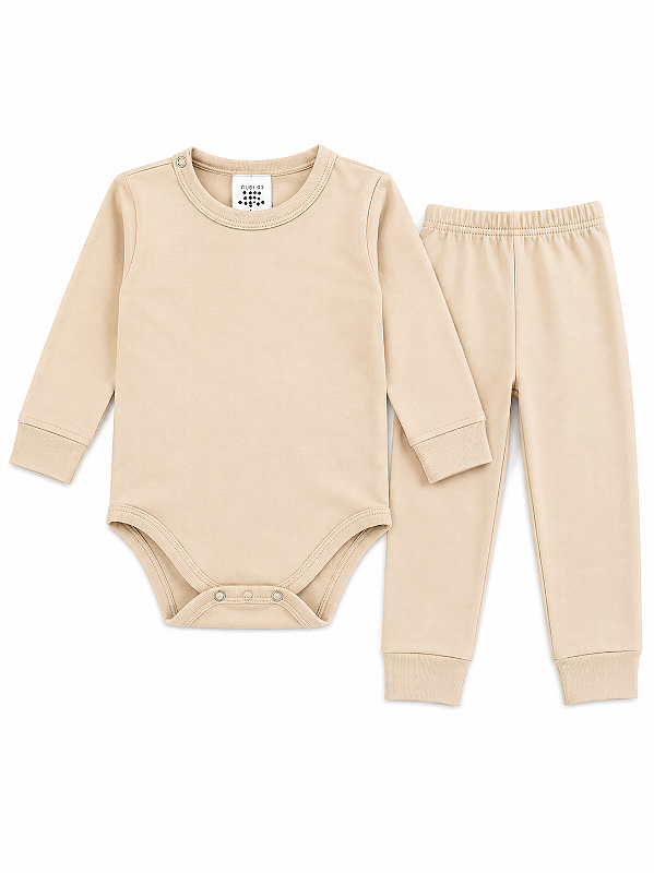 CONJUNTO TÉRMICO 2 PEÇAS COMFORT FOFOTINHOS - AREIA - UNISSEX