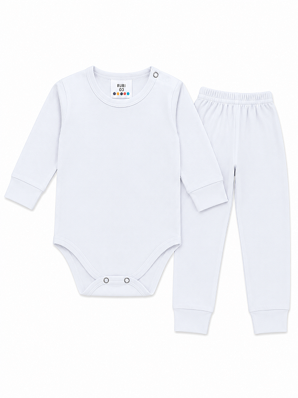 CONJUNTO TÉRMICO 2 PEÇAS COMFORT FOFOTINHOS - BRANCO - UNISSEX