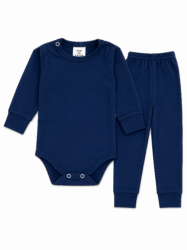 CONJUNTO TÉRMICO 2 PEÇAS COMFORT FOFOTINHOS - AZUL MARINHO - UNISSEX
