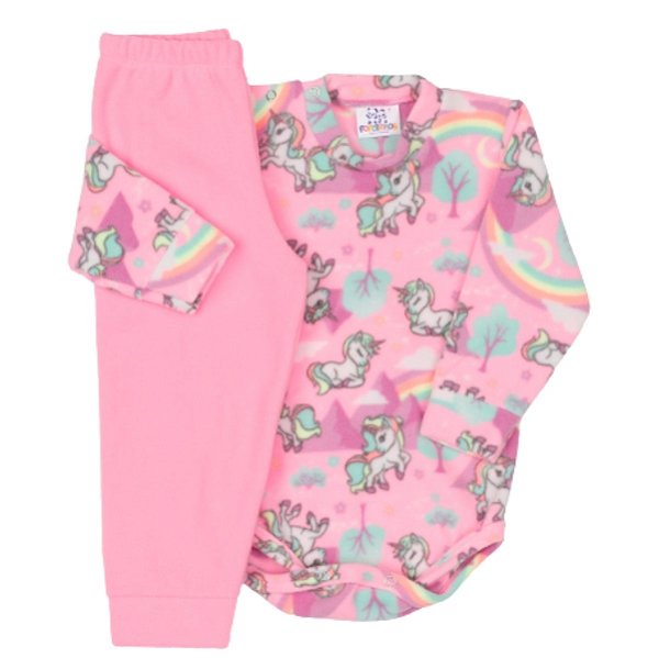 PIJAMA TÉRMICO SOFT 2 PEÇAS PETTENATI FOFOTINHOS - UNICÓRNIO ROSA NEON - MENINA