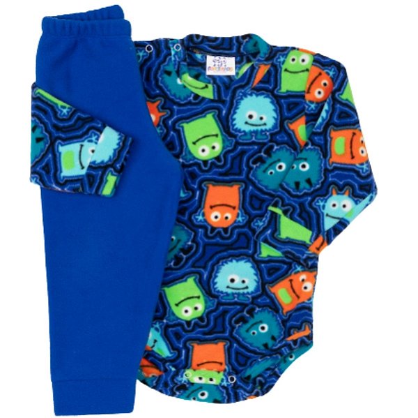 PIJAMA TÉRMICO SOFT 2 PEÇAS PETTENATI FOFOTINHOS - MONSTRINHOS AZUL - MENINO