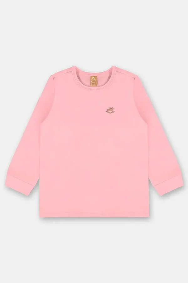 CAMISETA TÉRMICA MANGA LONGA UP BABY - ROSA - MENINA