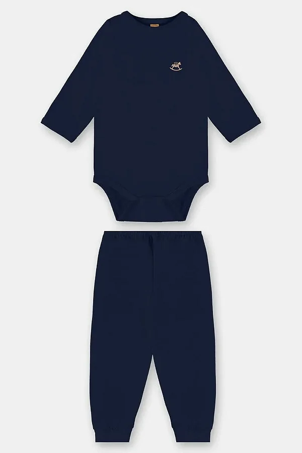 CONJUNTO TÉRMICO 2 PEÇAS UP BABY - AZUL MARINHO - UNISSEX