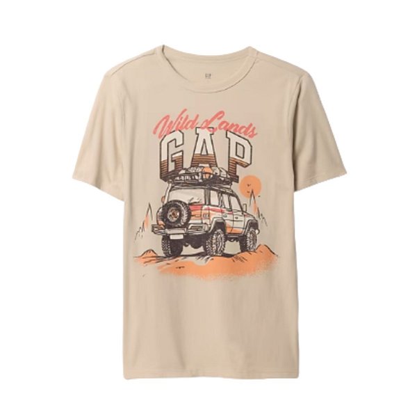 CAMISETA MANGA CURTA GAP KIDS - CARRO MARROM CLARO - MENINO