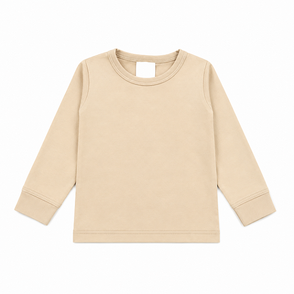 CAMISETA TÉRMICA MANGA LONGA COMFORT FOFOTINHOS - AREIA - UNISSEX