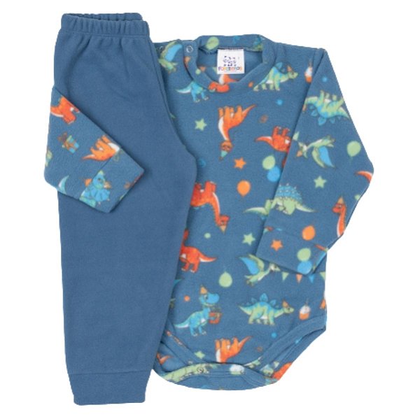 PIJAMA TÉRMICO SOFT 2 PEÇAS PETTENATI FOFOTINHOS - DINO ANIVERSÁRIO - MENINO
