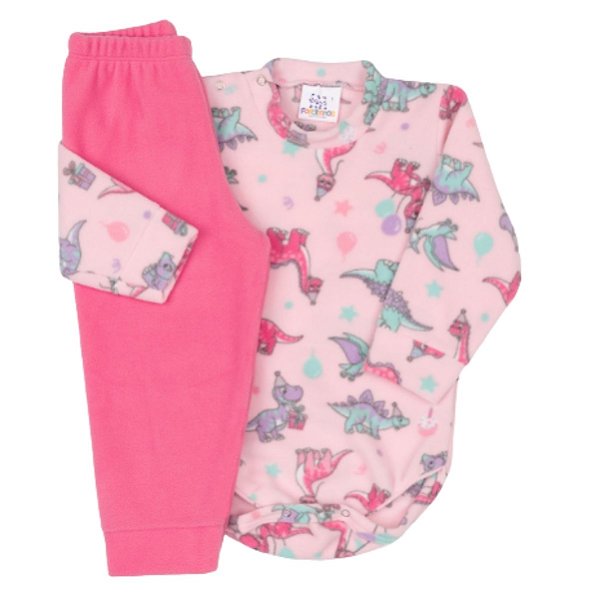 PIJAMA TÉRMICO SOFT 2 PEÇAS PETTENATI FOFOTINHOS - DINO ANIVERSÁRIO - MENINA
