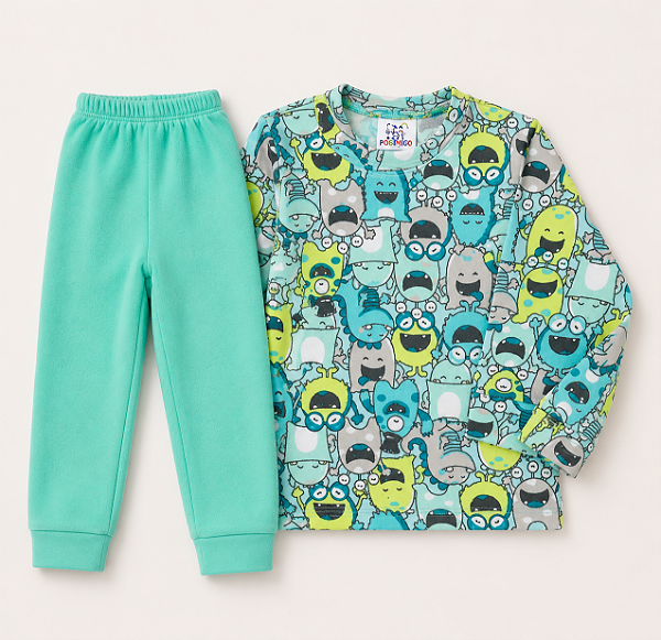 PIJAMA TÉRMICO SOFT 2 PEÇAS PETTENATI FOFOTINHOS - MONSTRINHOS VERDE - MENINO