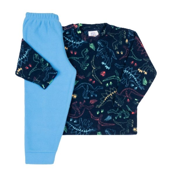 PIJAMA TÉRMICO SOFT 2 PEÇAS PETTENATI FOFOTINHOS - DINO MARINHO - MENINO