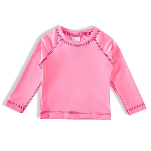 CAMISETA MODA PRAIA TIP TOP - ROSA FLUOR - PROTEÇÃO +50UV - MENINA
