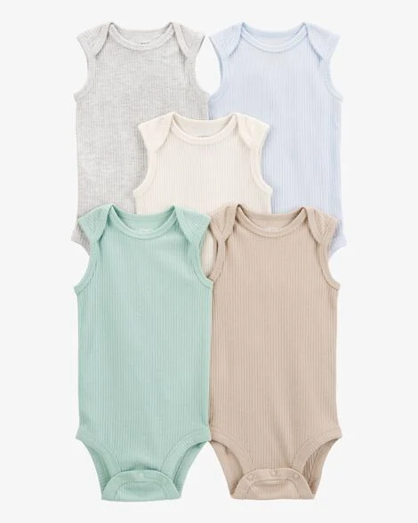 KIT 5 BODIES MANGA REGATA CARTER'S -  BASICO - UNISSEX